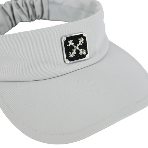 Off-White Light Gray Floral Foulard Logo Scarf Visor One Size Fits Most main image 8